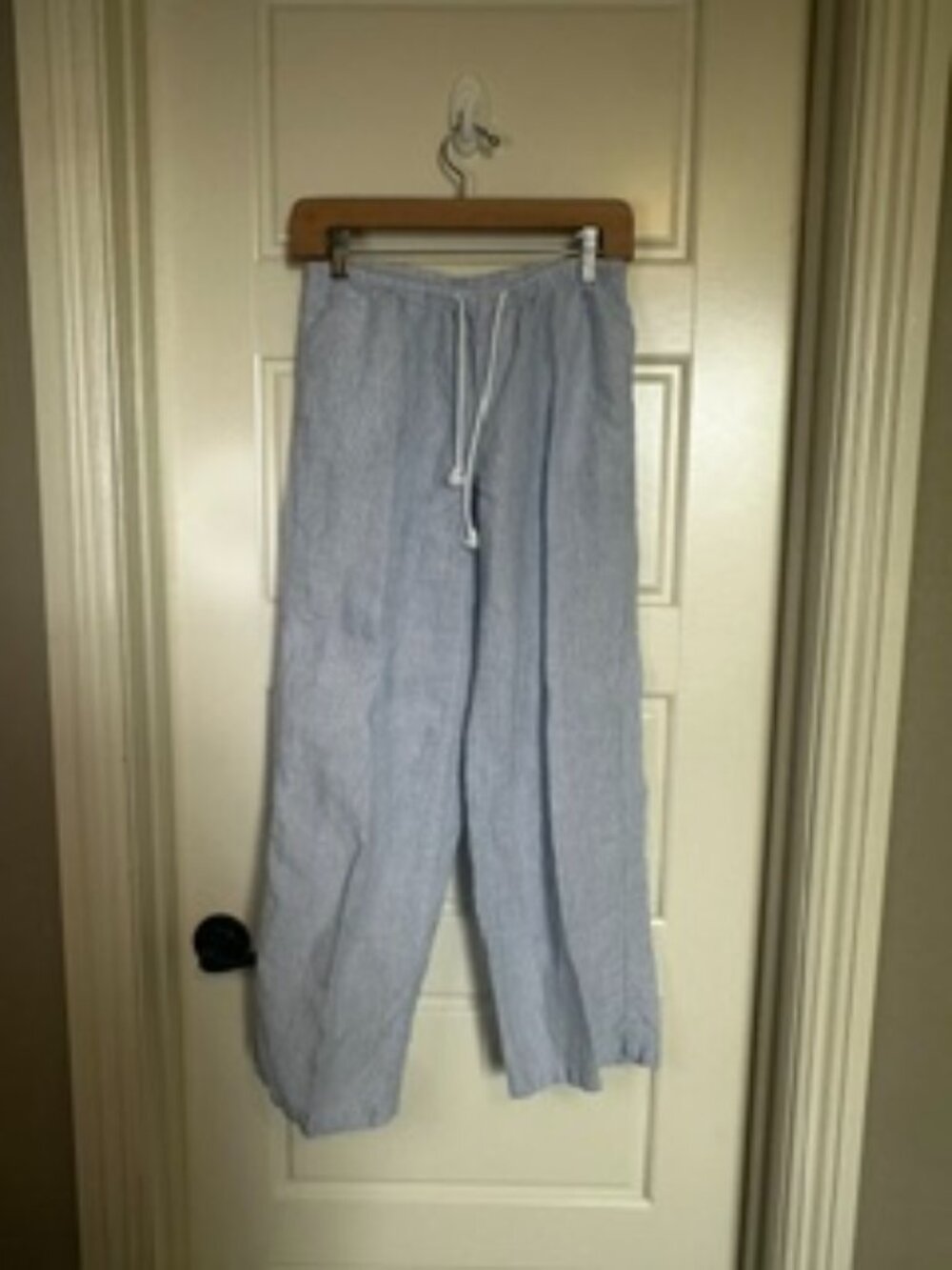 Aritzia Charleston Linen Pants Blue/White
